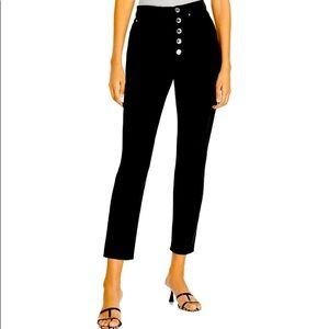 WeWoreWhat The Danielle Crystal Buttons Straight LEG Black Jeans Wmns Sz 29 NEW